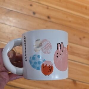 Starbucks White Mug with Bunny and Chick Design